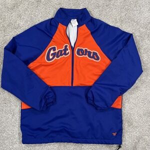 VTG Varsity Spirit Florida Gators Pullover Jacket‎ M Blue Orange Half Zip NCAA